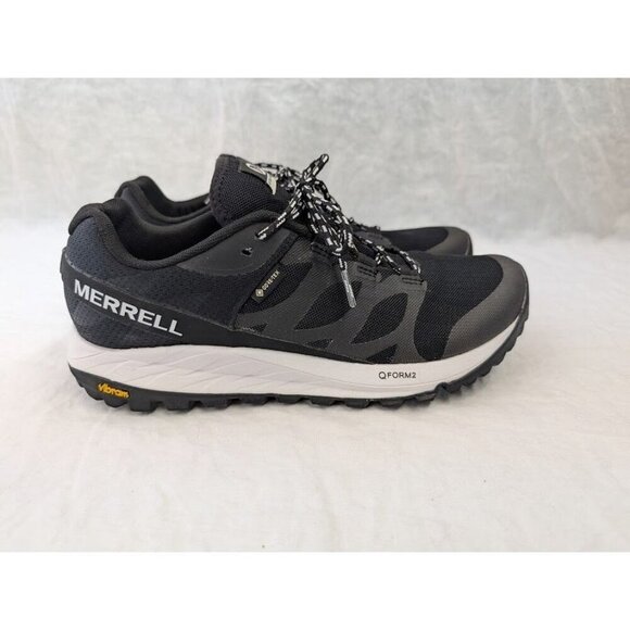 Merrell Qform2 low top hiking shoe black & white vibram women's sz 10.5 SH10 - Picture 1 of 9